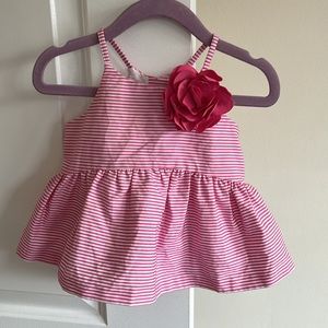 12-18M Janie and Jack Pink Striped Peplum Top